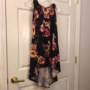 Floral High Low Tank Top